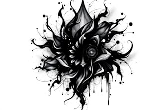 custom an abstract black tattoo design