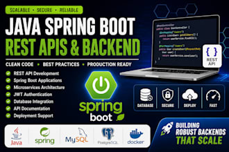 develop java spring boot rest apis and backend