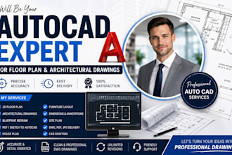 be your autocad expert for professional floor plan drafting