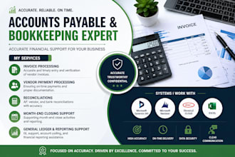 handle accounts payable, bookkeeping, and invoice processing accurately