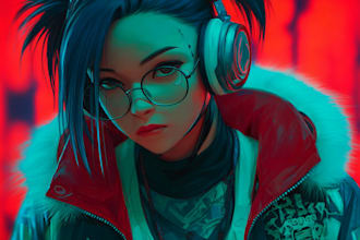 design anime character, a cyberpunk character