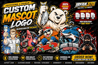 create custom mascot logo illustratration