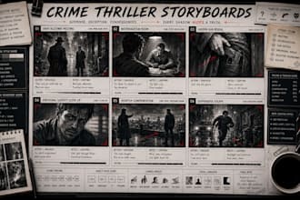 create action storyboard panels for movie scenes