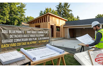 permit ready adu blueprints garage conversion adu plan, pier footing home layout