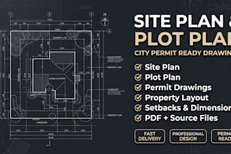 make site plan, plot plan, landscape, construction plan for city permit