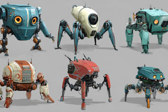 design sci fi mecha and robot concept art