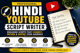 write professional hindi youtube scripts