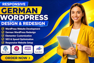 design redesign german wordpress website, german website, wordpress development