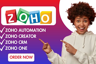set up zoho CRM, zoho creator apps, zoho automation and full zoho one