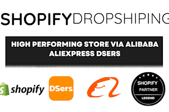 design high performing shopify dropshipping store via alibaba aliexpress dsers