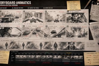 create cinematic storyboards scenes for short film production