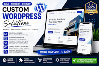 build design and redsign wordpress website develop custom wordpress