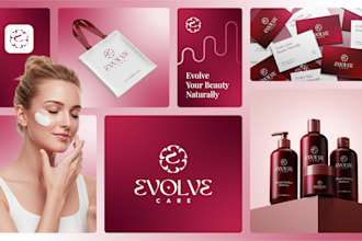 design logo, brand book, full brand style guide for cosmetic, health, tech brand