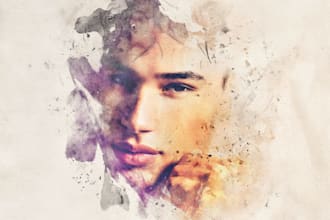 watercolor portrait painting, photo to watercolor portrait