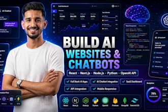 develop an ai website, ai chatbot, and ai web application using python and react