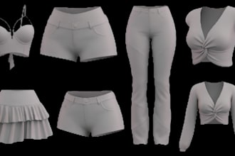 second life 3d clothing garment model,clo3d marvelous designer 3d fashion design