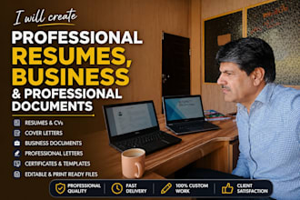 create professional resumes cover letters business documents