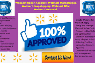 setup and get an approval walmart seller central account for you