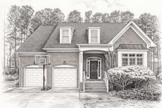 turn your house photo into sketch pencil drawing