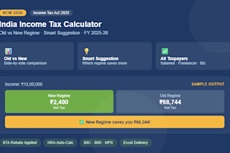 build an income tax calculator 2026 with old vs new regime comparison in excel