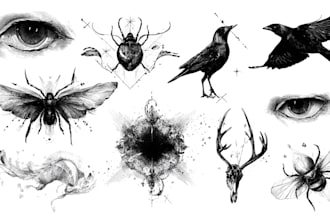 custom an abstract black tattoo design
