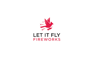 design family fireworks stand seeking fun cardinal tail logo