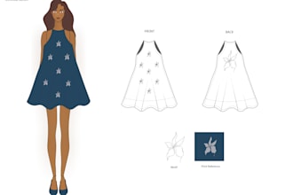 create professional fashion technical flat sketches