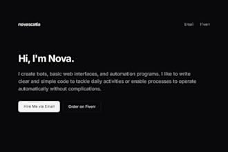 build websites, and discord or telegram custom bots