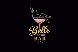 design bar glam mobile bar tending brand logo
