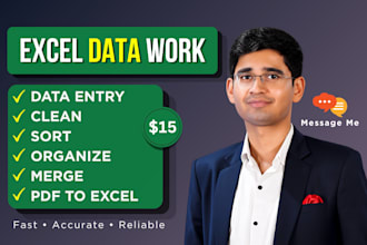 do data entry, clean, sort, organize and merge excel