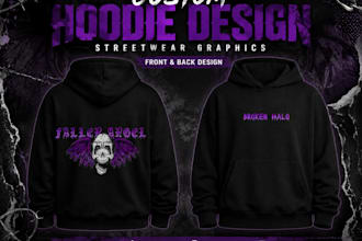 design modern streetwear hoodies with custom graphics