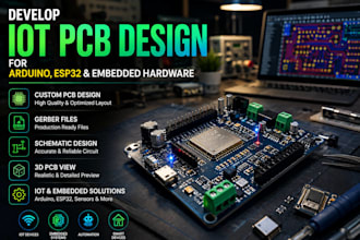 develop iot pcb design for arduino esp32 and embedded hardware