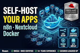 self host n8n and deploy your apps with docker compose on a linux vps