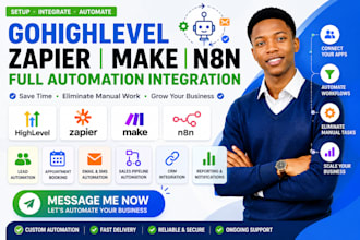gohighlevel zapier make n8n full automation integration