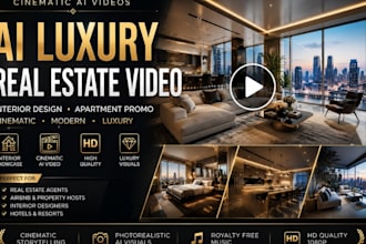 create interior design showcase ai video, luxury apartment promo ai video