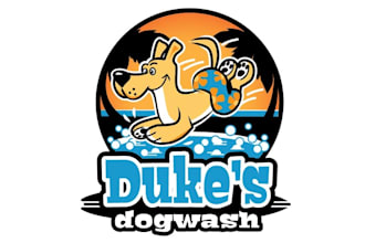 design mascot cleaning fresh dog wash logo for you