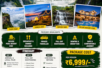 design professional travel package poster, flyer and tour banner