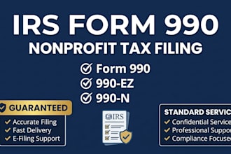 prepare and file irs form 990, 990 ez, 990 n for nonprofits
