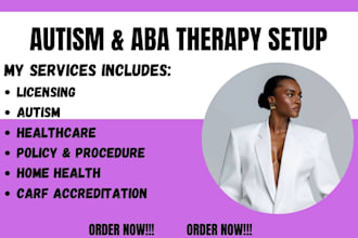 set up healthcare, autism service licensing aba therapy and behavioural service