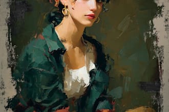 draw oil painting portrait and illustrations
