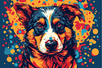 design custom animal pet pop art illustrations