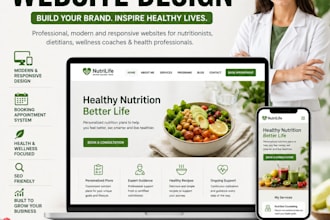 design nutritionist or dietitian website on wordpress with booking form