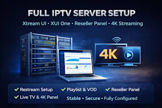 streaming service server setup like xui one or xtream ui streaming service panel