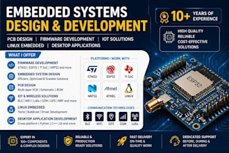 develop firmware for stm32, esp32, ti soc, nrf52, linux and  yocto systems