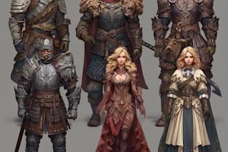 draw fantasy character or monster design for dnd illustration and video games