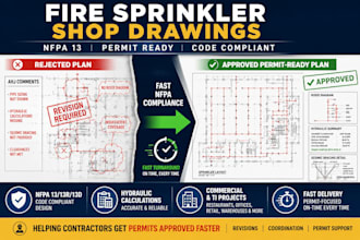 prepare nfpa compliant fire sprinkler shop drawings