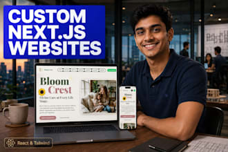 do custom website development as full stack react and nextjs dev