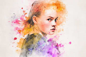 watercolor portrait painting, photo to watercolor portrait