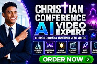 create christian conference promo ai videos and church announcement videos