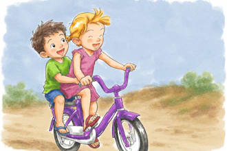 draw digital watercolor children book illustration